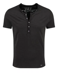 Henleyshirt Lemonade vintage Look uni Basic MT00122 mit Knopfleiste unifarben kurzarm slim fit