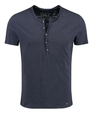 Henleyshirt Lemonade vintage Look uni Basic MT00122 mit Knopfleiste unifarben kurzarm slim fit