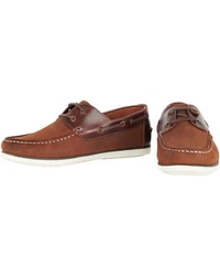 Barbour Bootsschuh Wake Mokassin Braun/Dunkelrot/Orange