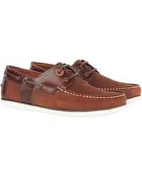 Barbour Bootsschuh Wake Mokassin Braun/Dunkelrot/Orange