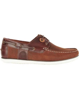Barbour Bootsschuh Wake Mokassin Braun/Dunkelrot/Orange