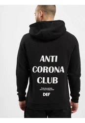 DEF Kapuzenpullover Anti Corona Hoody Schwarz