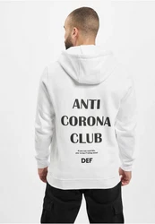 DEF Kapuzenpullover Anti Corona Hoody Weiß