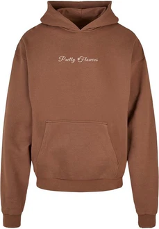 Merchcode Kapuzensweatshirt Ladies Pretty Flowers Cropped Tee Braun/Dunkelbraun