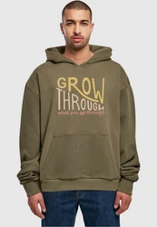 Merchcode Kapuzensweatshirt Herren Spring - Grow through 2 Ultra Heavy Hoody Dunkelgrün
