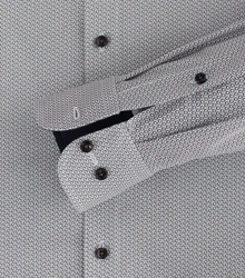 CASAMODA Businesshemd Print Grau/Hellblau/Dunkelgrau