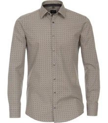 VENTI Business Langarmhemd Modern Fit Kentkragen Beige/Grau/Khaki/Braun