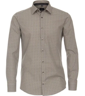 VENTI Business Langarmhemd Modern Fit Kentkragen Beige/Grau/Khaki/Braun