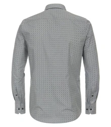 VENTI Business Langarmhemd Modern Fit Kentkragen Grau/Dunkelgrau/Grün