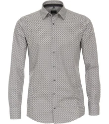 VENTI Business Langarmhemd Modern Fit Kentkragen Grau/Beige