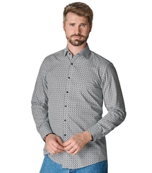 VENTI Business Langarmhemd Modern Fit Kentkragen Grau/Beige