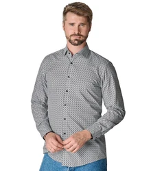 VENTI Business Langarmhemd Modern Fit Kentkragen Grau/Beige