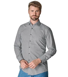 VENTI Business Langarmhemd Modern Fit Kentkragen Grau/Beige VENTI Business Langarmhemd Modern Fit Kentkragen Grau/Beige