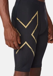 2xU Laufshorts Light Speed Compression Grün/Braun/Schwarz