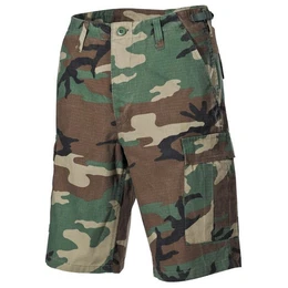 Outdoorhose US Bermuda, BDU, Rip Stop, woodland-stonewashed