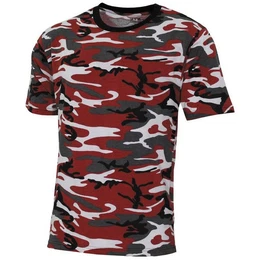 T-Shirt Outdoor T-Shirt, Streetstyle , rot-camo, 140-145 g/m