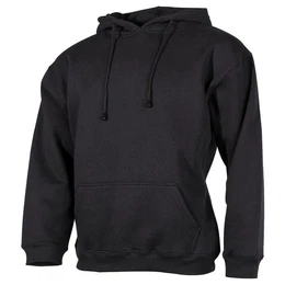 Rundhalspullover Kapuzen Sweatshirt, 340 g/m, schwarz