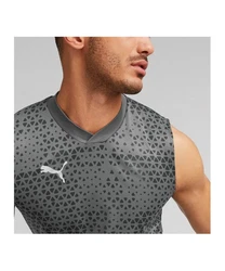 PUMA Sweatshirt teamCUP Trainingssweatshirt Dunkelgrau/Grau/Grün