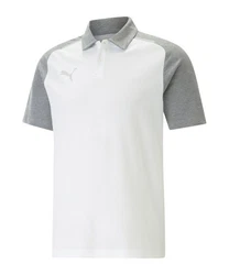 PUMA T-Shirt teamCUP Casuals Poloshirt Grau/Hellgrau/Silber/Weiß
