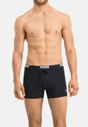PUMA Badehose SWIM MEN LOGO TRUNK Schwarz/Lila/Braun/Rosa