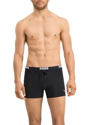 PUMA Badehose SWIM MEN LOGO TRUNK Schwarz/Lila/Braun/Rosa