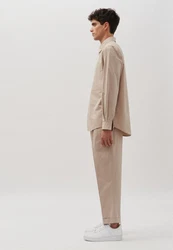 Studio Seidensticker Businesshemd Studio Regular Langarm Kentkragen Uni Beige/Khaki/Braun