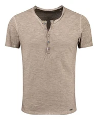 Henleyshirt Lemonade vintage Look uni Basic MT00122 mit Knopfleiste unifarben kurzarm slim fit
