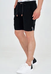 Indicode Chinoshorts Beauvals Schwarz/Lila/Dunkelblau/Grün