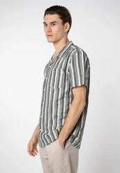 SUBLEVEL Kurzarmhemd Hellgrau/Schwarz/Grau/Beige/Creme