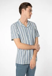 SUBLEVEL Kurzarmhemd Blau/Grau/Hellblau