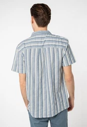 SUBLEVEL Kurzarmhemd Blau/Grau/Hellblau