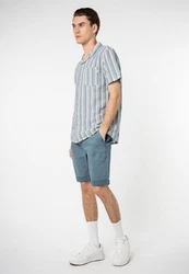 SUBLEVEL Kurzarmhemd Blau/Grau/Hellblau