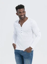 Key Largo Henleyshirt Ginger Basic weiß (MLS00038)