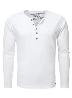 Key Largo Henleyshirt Ginger Basic weiß (MLS00038)