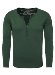 Henleyshirt Ginger vintage Look uni Basic MLS00038 mit Knopfleiste unifarben langarm slim fit