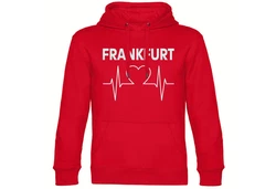 multifanshop Kapuzensweatshirt Frankfurt Herzschlag Hoodie Rot/Rosa