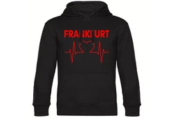 multifanshop Kapuzensweatshirt Frankfurt Herzschlag Hoodie Rot/Grau/Hellblau/Braun/Schwarz/Lila