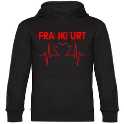 multifanshop Kapuzensweatshirt Frankfurt Herzschlag Hoodie Rot/Grau/Hellblau/Braun/Schwarz/Lila