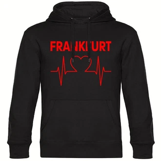 multifanshop Kapuzensweatshirt Frankfurt Herzschlag Hoodie Rot/Grau/Hellblau/Braun/Schwarz/Lila