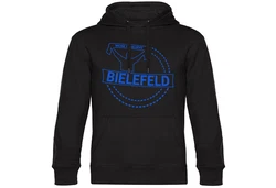 multifanshop Kapuzensweatshirt Bielefeld - Meine Fankurve Blau/Beige/Hellblau