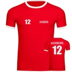 multifanshop T-Shirt Kontrast Augsburg Trikot (12) Rot