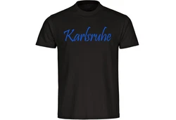 multifanshop T-Shirt Herren Karlsruhe Schriftzug Blau/Dunkelblau/Türkis/Schwarz