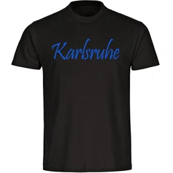 multifanshop T-Shirt Herren Karlsruhe Schriftzug Blau/Dunkelblau/Türkis/Schwarz