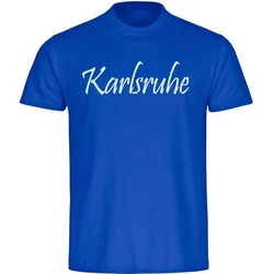 multifanshop T-Shirt Herren Karlsruhe Schriftzug Blau