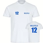 multifanshop T-Shirt Herren Bielefeld Trikot (12) Blau/Hellblau/Dunkelblau/Grau
