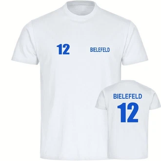 multifanshop T-Shirt Herren Bielefeld Trikot (12) Blau/Hellblau/Dunkelblau/Grau