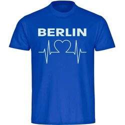 multifanshop T-Shirt Herren Berlin Herzschlag blau