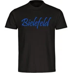 multifanshop T-Shirt Herren Bielefeld Schriftzug Beige/Blau/Braun