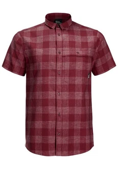 Jack Wolfskin Funktionshemd HIGHLANDS SHIRT Dunkelrot/Rot/Bordeaux/Braun