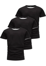 T-Shirt 3. LAKEWOOD 3er-Pack T-Shirts (3er-Pack) Herren Basic Oversize T-Shirt mit Rundhalsausschnitt